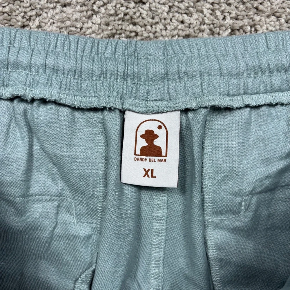 Dandy Del Mar Brisa Linen Pant Abalone Blue Green Mens XL Elastic Drawstring